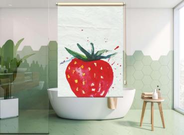 Extartiqe Duschrollo - Erdbeere modernes Rollo Made in Germany
